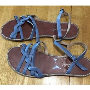 American Eagle Blue Flat Sandals SHOES Vegan 9.5